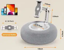 מעמד עבור טלפון נייד עם קערית וזרוע אשר מתכווננת. ניתן לכבס את הפרווה שעוטפת את הקערית. צבע ורוד.