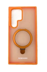 מגן עם מחזיק טבעת מגנטי עבור Samsung S25 S24 S23 S22 Ultra Plus S23 S24 FE לטעינת Magsafe