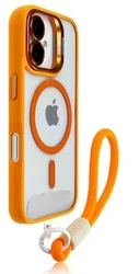 כיסוי מגנטי עם מגן עדשה למצלמה טעינה מגנטית Magsafe עם רצועת יד יוקרתית ועמידה
